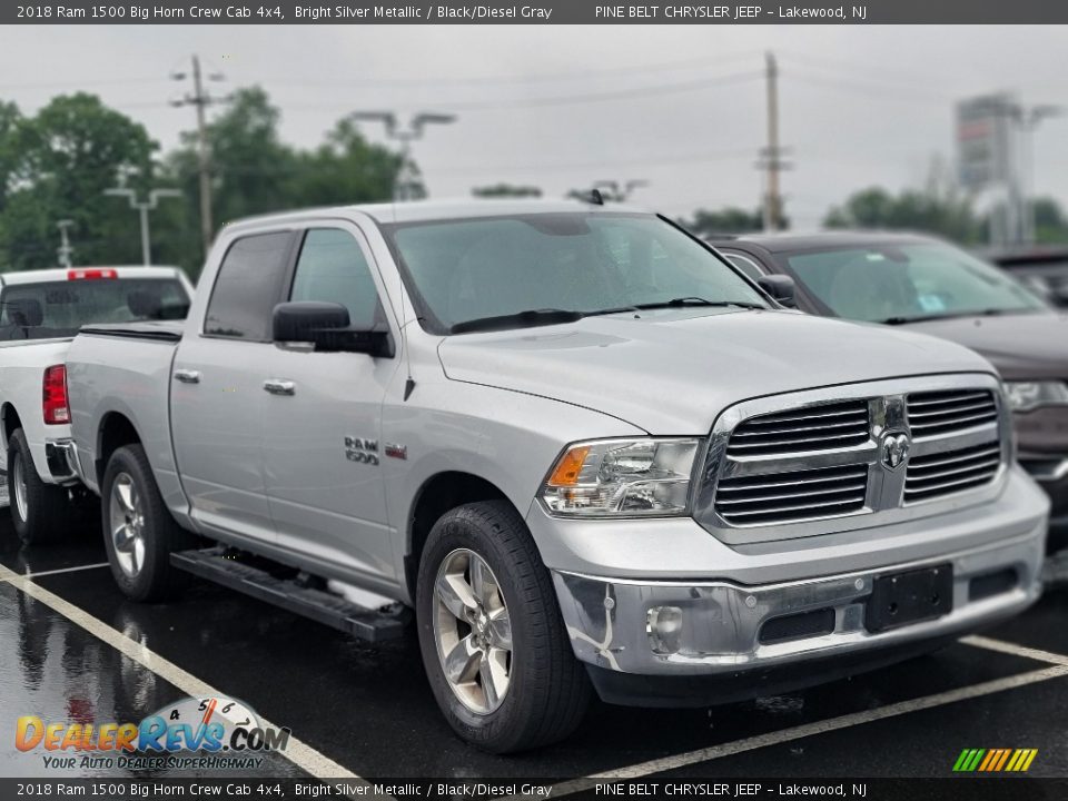 2018 Ram 1500 Big Horn Crew Cab 4x4 Bright Silver Metallic / Black/Diesel Gray Photo #3