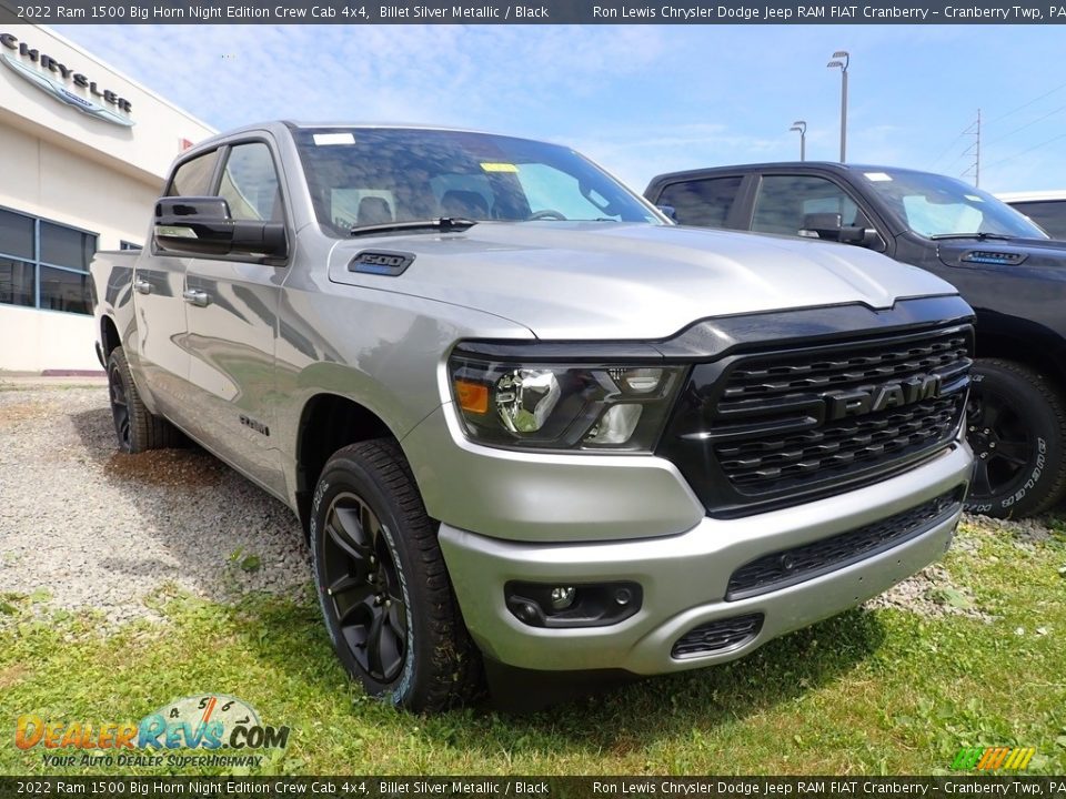 2022 Ram 1500 Big Horn Night Edition Crew Cab 4x4 Billet Silver Metallic / Black Photo #3