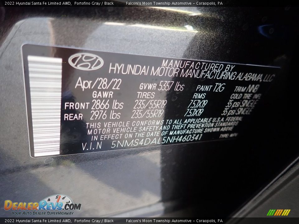 2022 Hyundai Santa Fe Limited AWD Portofino Gray / Black Photo #18