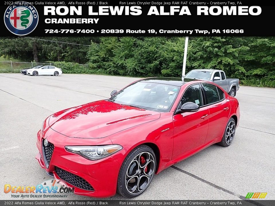 2022 Alfa Romeo Giulia Veloce AWD Alfa Rosso (Red) / Black Photo #1