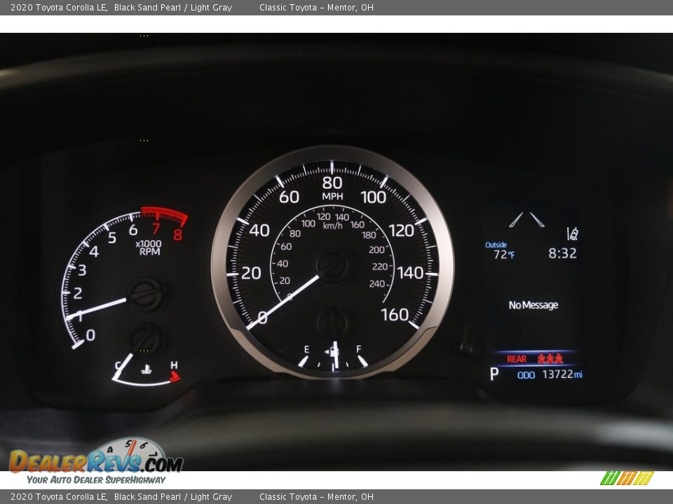2020 Toyota Corolla LE Black Sand Pearl / Light Gray Photo #8