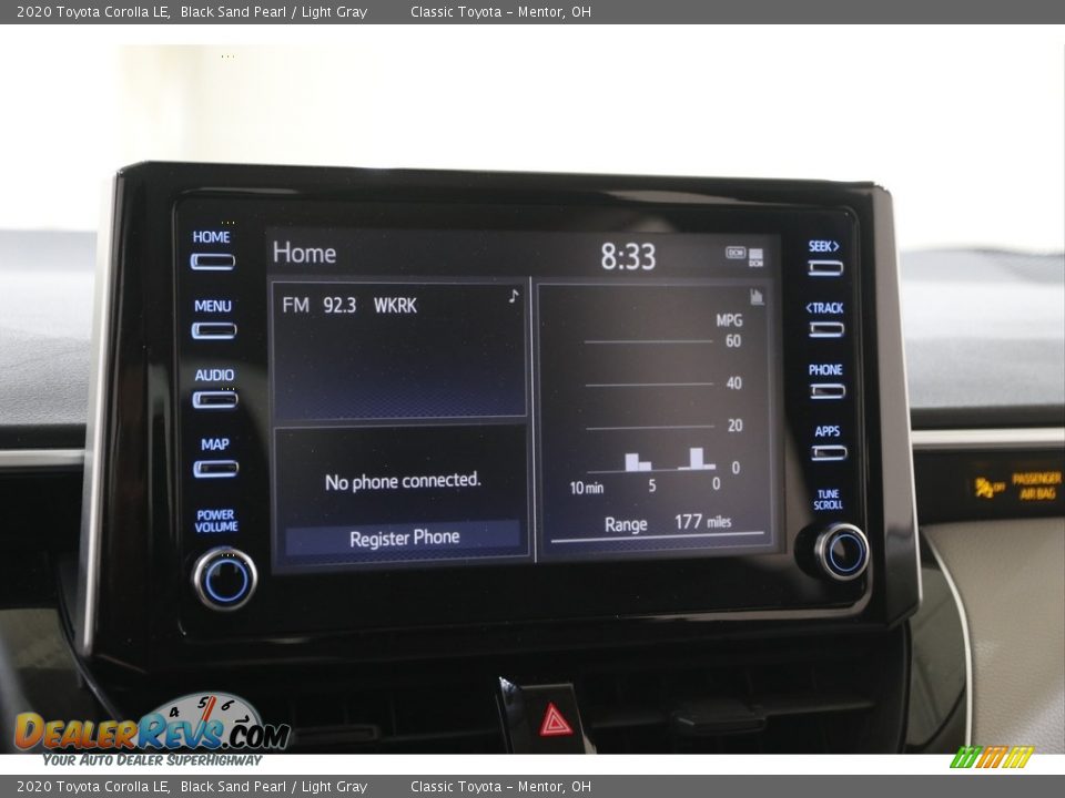2020 Toyota Corolla LE Black Sand Pearl / Light Gray Photo #10