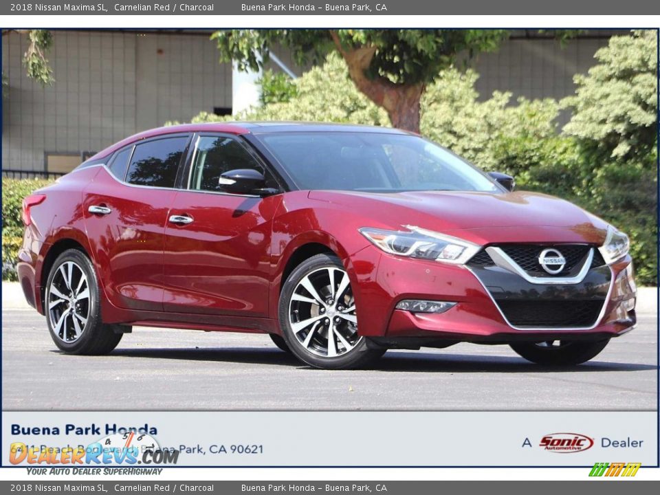 2018 Nissan Maxima SL Carnelian Red / Charcoal Photo #1