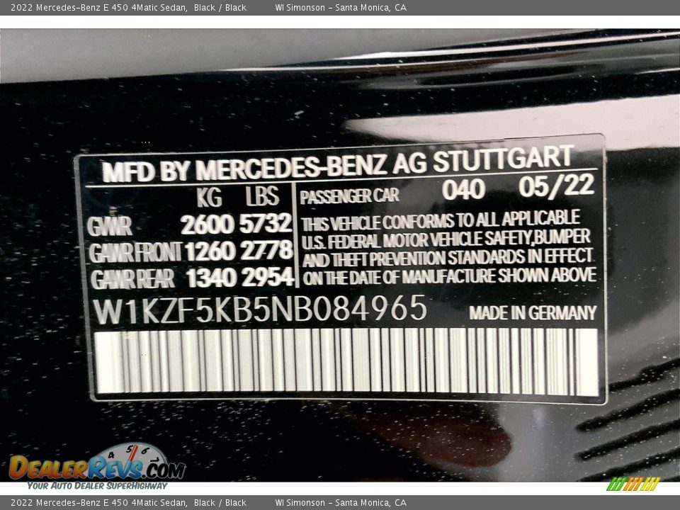 2022 Mercedes-Benz E 450 4Matic Sedan Black / Black Photo #11