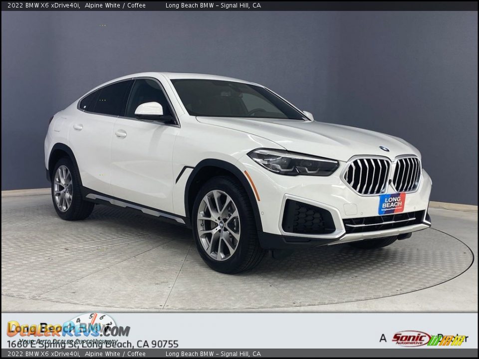 2022 BMW X6 xDrive40i Alpine White / Coffee Photo #1