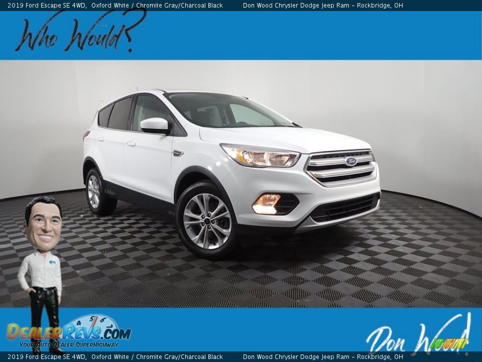 2019 Ford Escape SE 4WD Oxford White / Chromite Gray/Charcoal Black Photo #1