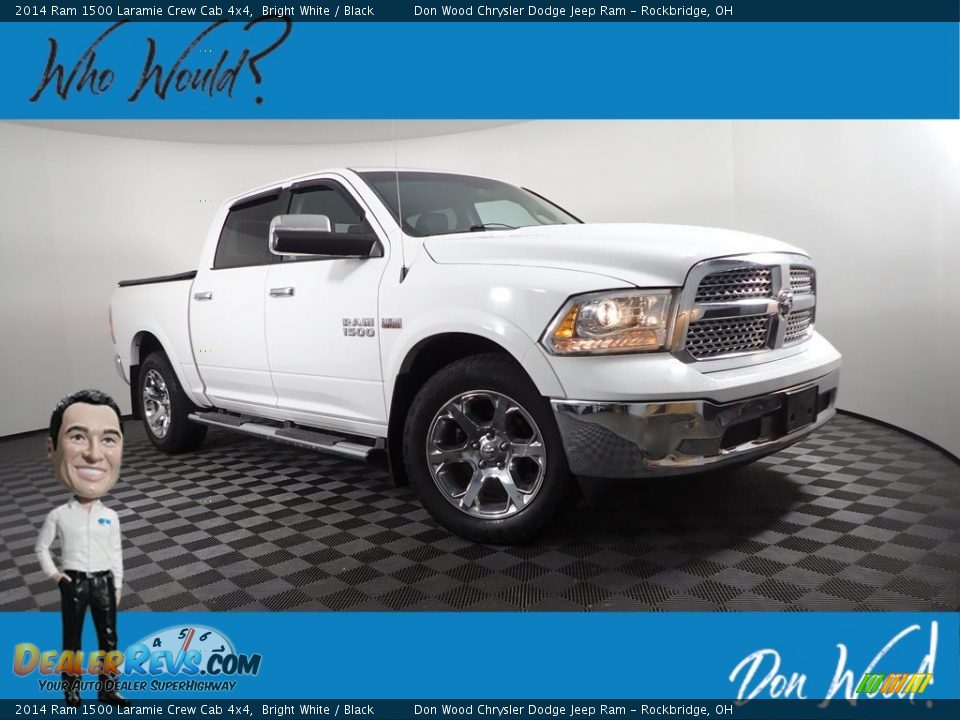 2014 Ram 1500 Laramie Crew Cab 4x4 Bright White / Black Photo #1