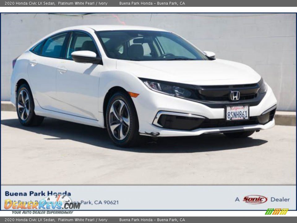 2020 Honda Civic LX Sedan Platinum White Pearl / Ivory Photo #1