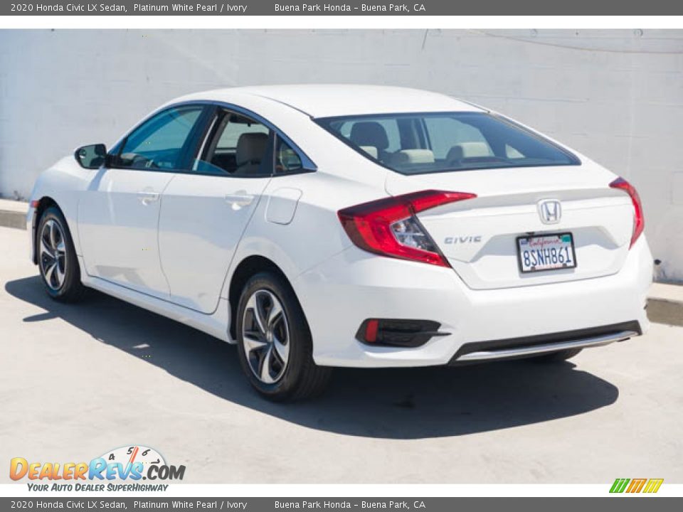2020 Honda Civic LX Sedan Platinum White Pearl / Ivory Photo #2