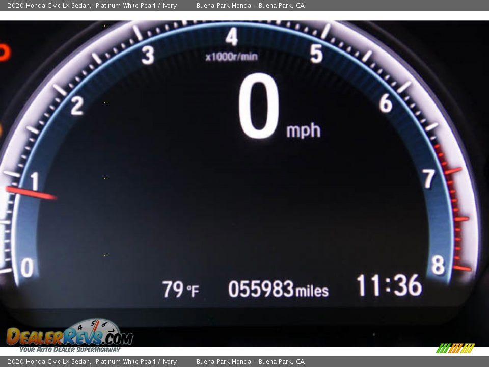 2020 Honda Civic LX Sedan Platinum White Pearl / Ivory Photo #6