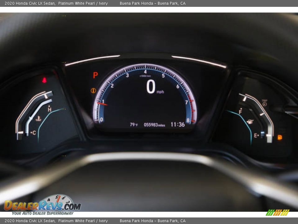 2020 Honda Civic LX Sedan Platinum White Pearl / Ivory Photo #28