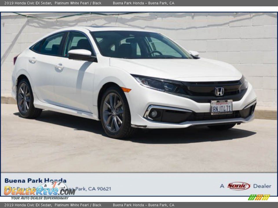 2019 Honda Civic EX Sedan Platinum White Pearl / Black Photo #1
