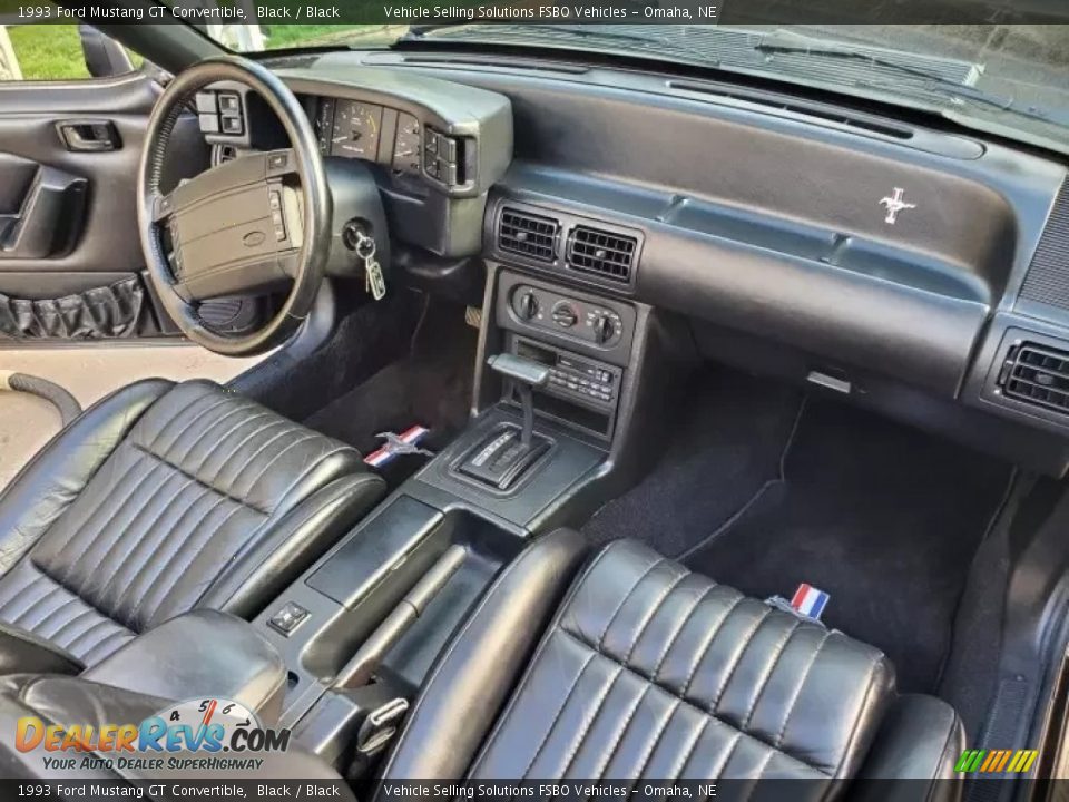 1993 Ford Mustang GT Convertible Black / Black Photo #6