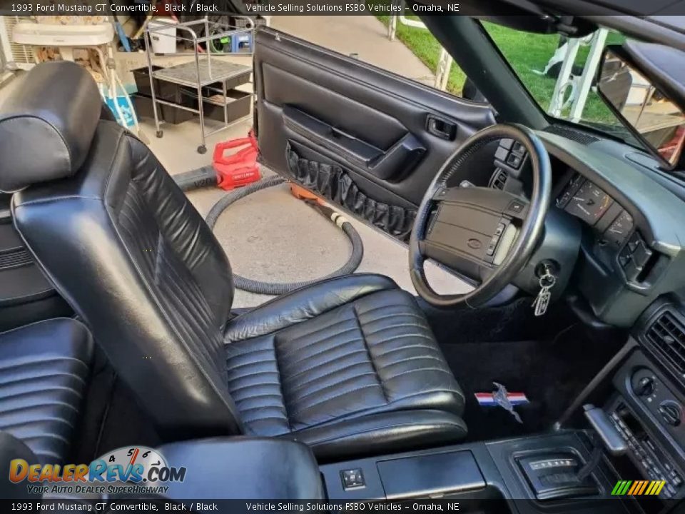 1993 Ford Mustang GT Convertible Black / Black Photo #7