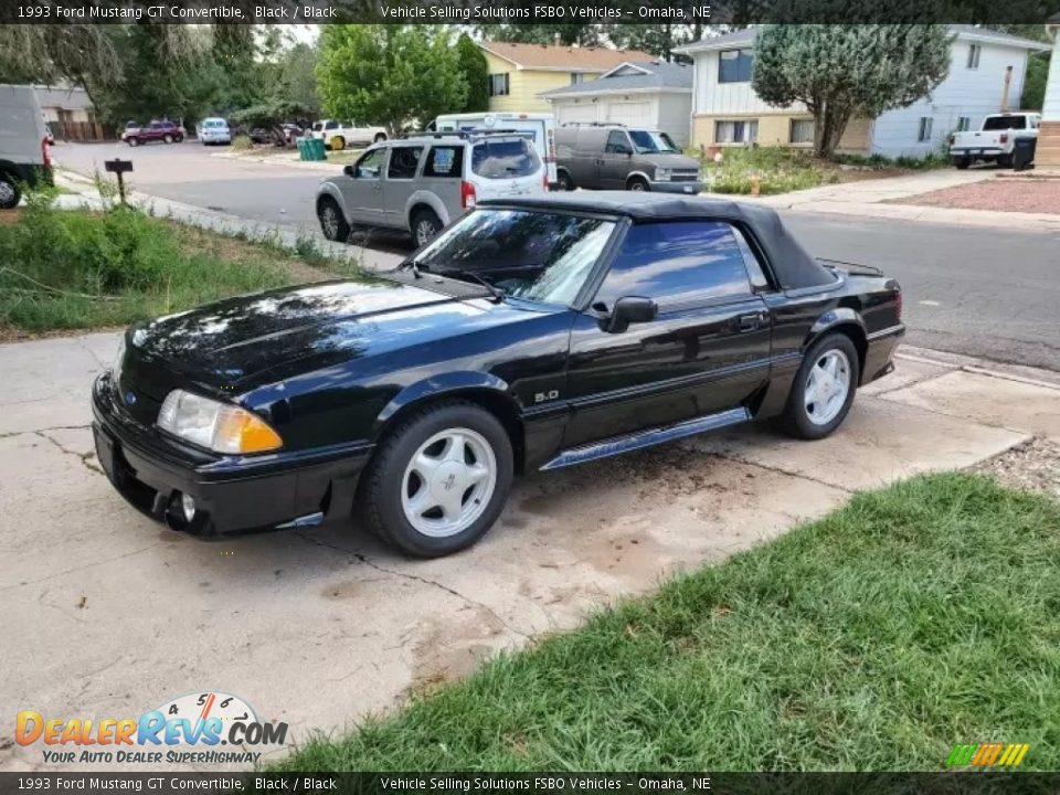 1993 Ford Mustang GT Convertible Black / Black Photo #9