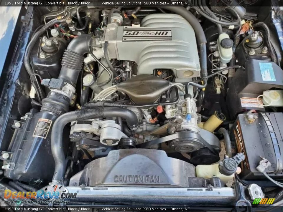 1993 Ford Mustang GT Convertible Black / Black Photo #25