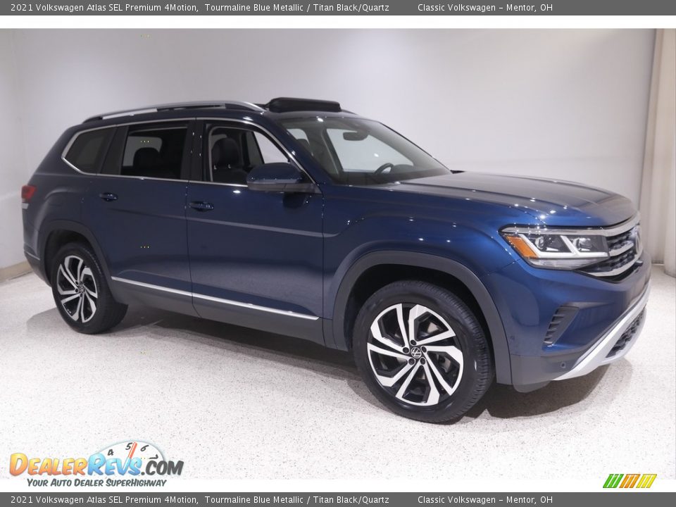 2021 Volkswagen Atlas SEL Premium 4Motion Tourmaline Blue Metallic / Titan Black/Quartz Photo #1