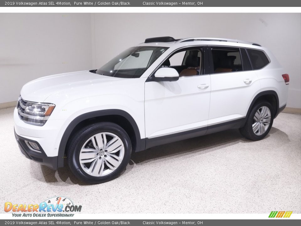 2019 Volkswagen Atlas SEL 4Motion Pure White / Golden Oak/Black Photo #3