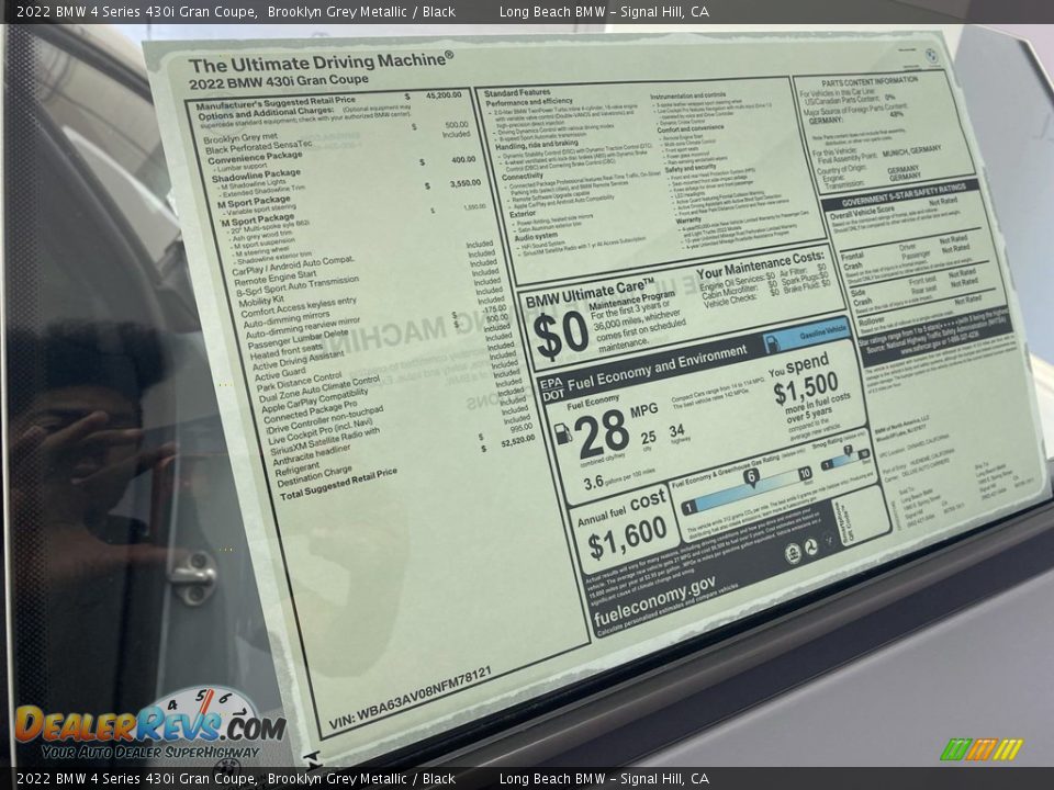2022 BMW 4 Series 430i Gran Coupe Window Sticker Photo #25