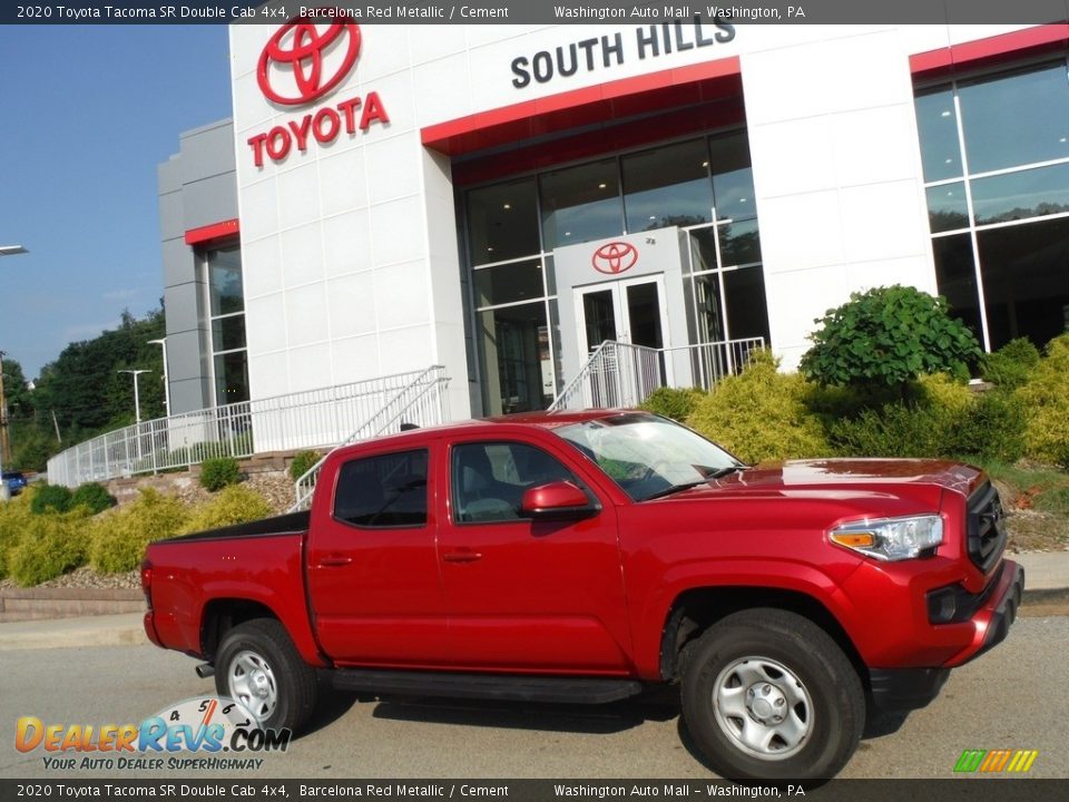 2020 Toyota Tacoma SR Double Cab 4x4 Barcelona Red Metallic / Cement Photo #2