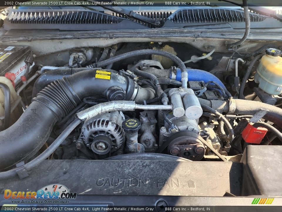 2002 Chevrolet Silverado 2500 LT Crew Cab 4x4 Light Pewter Metallic / Medium Gray Photo #27