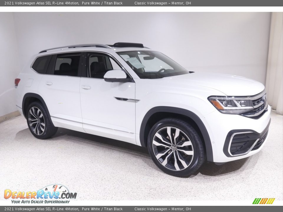 2021 Volkswagen Atlas SEL R-Line 4Motion Pure White / Titan Black Photo #1