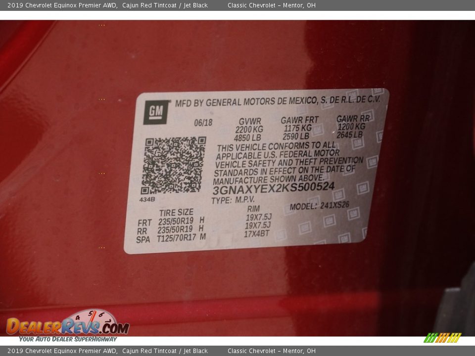 2019 Chevrolet Equinox Premier AWD Cajun Red Tintcoat / Jet Black Photo #21