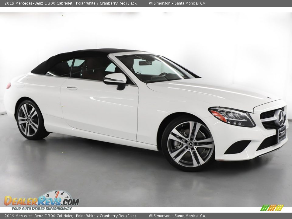 2019 Mercedes-Benz C 300 Cabriolet Polar White / Cranberry Red/Black Photo #2