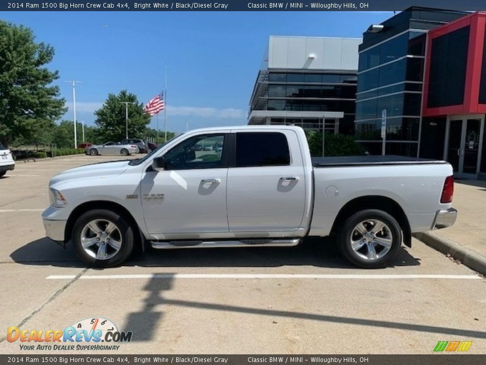 2014 Ram 1500 Big Horn Crew Cab 4x4 Bright White / Black/Diesel Gray Photo #2