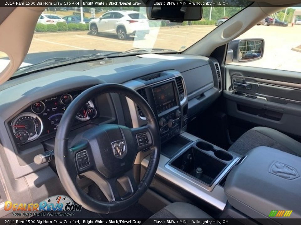 2014 Ram 1500 Big Horn Crew Cab 4x4 Bright White / Black/Diesel Gray Photo #3