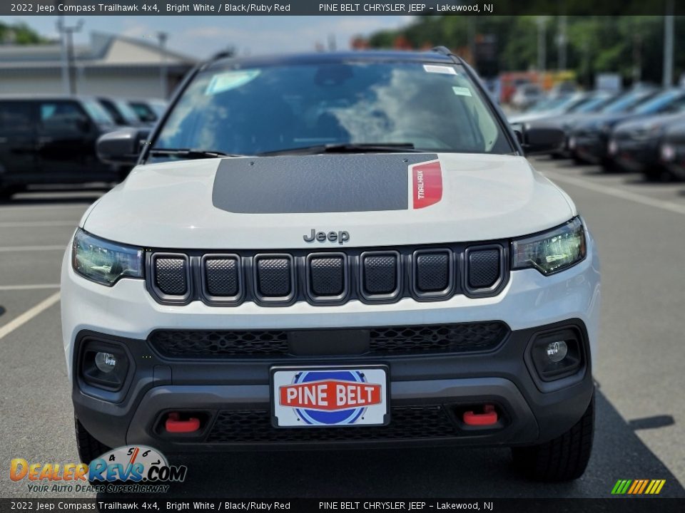 2022 Jeep Compass Trailhawk 4x4 Bright White / Black/Ruby Red Photo #2