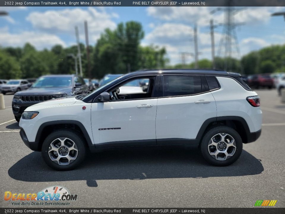 2022 Jeep Compass Trailhawk 4x4 Bright White / Black/Ruby Red Photo #3