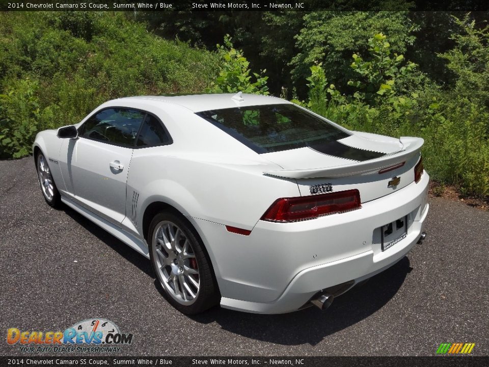 2014 Chevrolet Camaro SS Coupe Summit White / Blue Photo #10