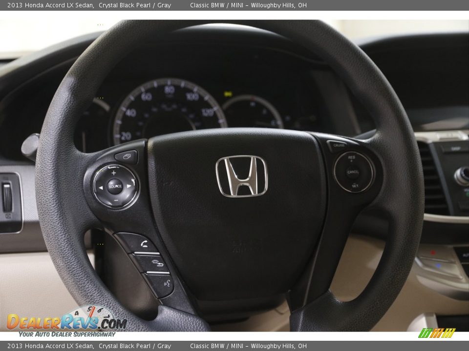 2013 Honda Accord LX Sedan Crystal Black Pearl / Gray Photo #7