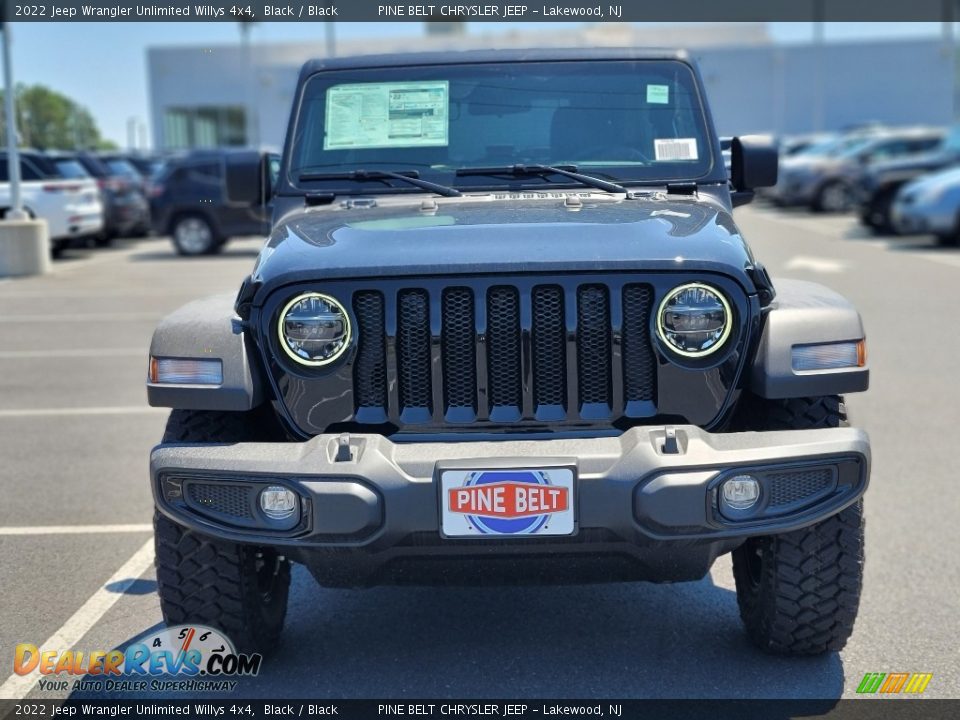 2022 Jeep Wrangler Unlimited Willys 4x4 Black / Black Photo #2