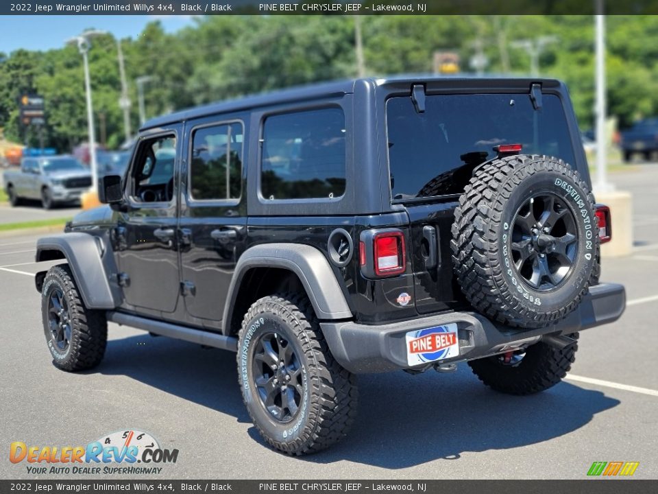 2022 Jeep Wrangler Unlimited Willys 4x4 Black / Black Photo #4