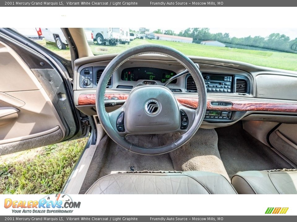 2001 Mercury Grand Marquis LS Vibrant White Clearcoat / Light Graphite Photo #27