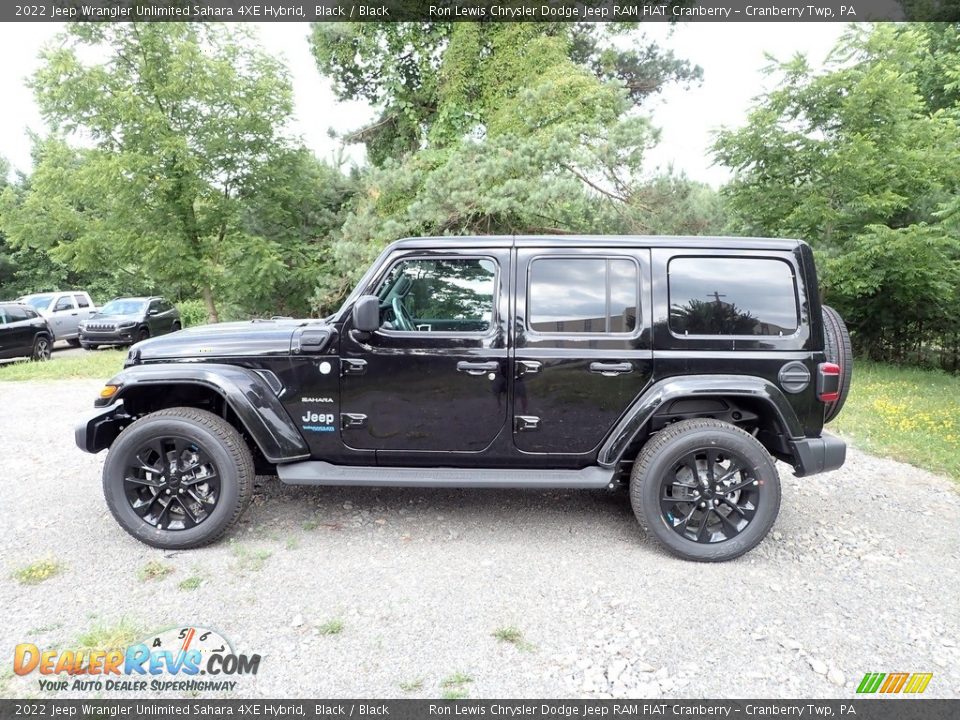 Black 2022 Jeep Wrangler Unlimited Sahara 4XE Hybrid Photo #2