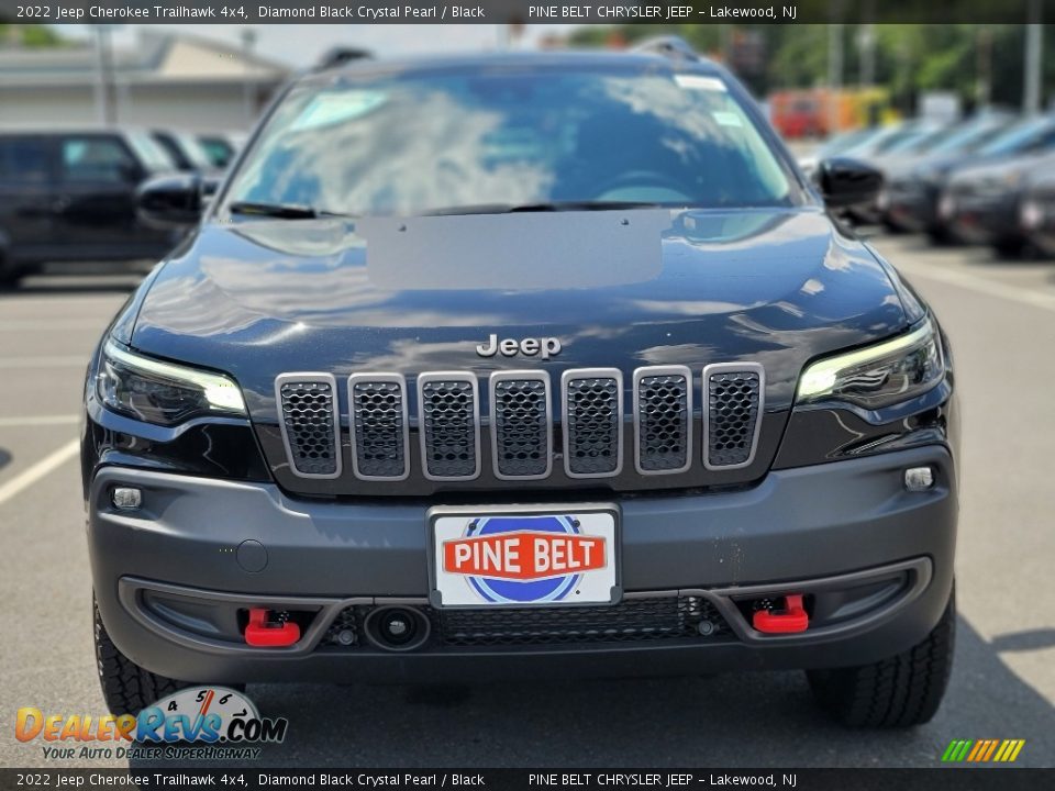 2022 Jeep Cherokee Trailhawk 4x4 Diamond Black Crystal Pearl / Black Photo #2