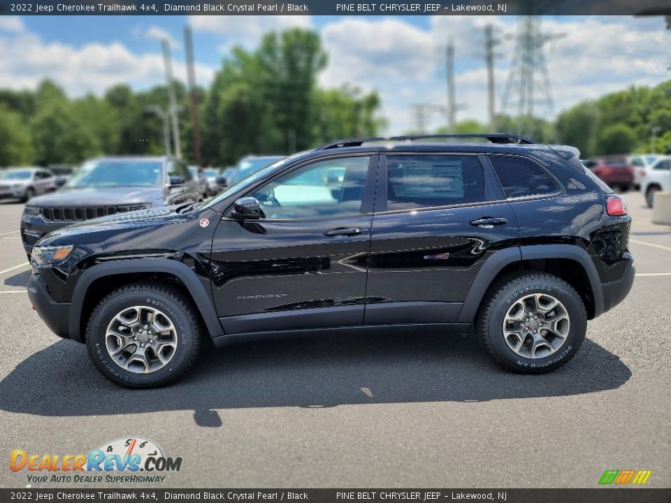 2022 Jeep Cherokee Trailhawk 4x4 Diamond Black Crystal Pearl / Black Photo #3