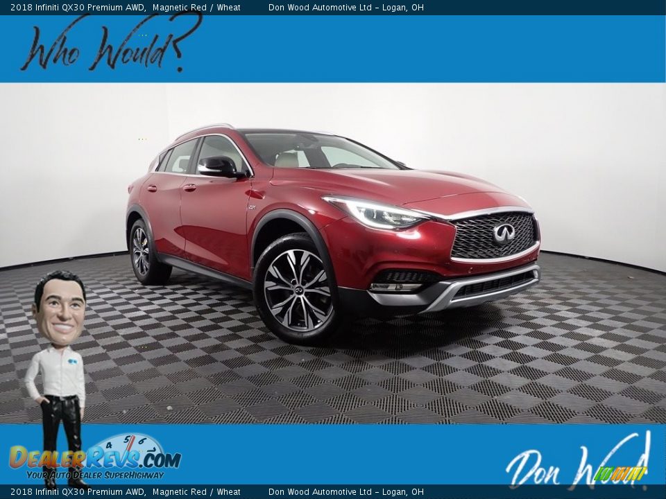 2018 Infiniti QX30 Premium AWD Magnetic Red / Wheat Photo #1