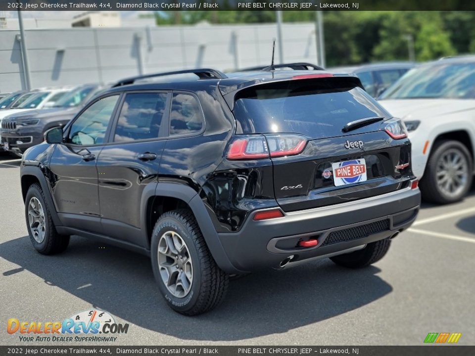 2022 Jeep Cherokee Trailhawk 4x4 Diamond Black Crystal Pearl / Black Photo #4