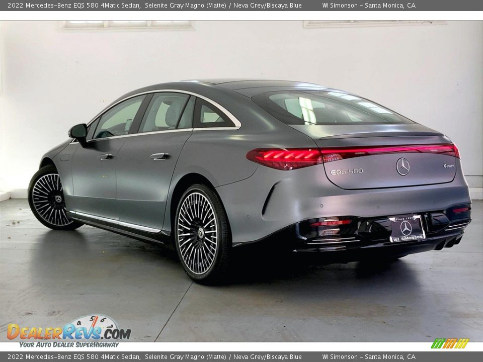 2022 Mercedes-Benz EQS 580 4Matic Sedan Selenite Gray Magno (Matte) / Neva Grey/Biscaya Blue Photo #2