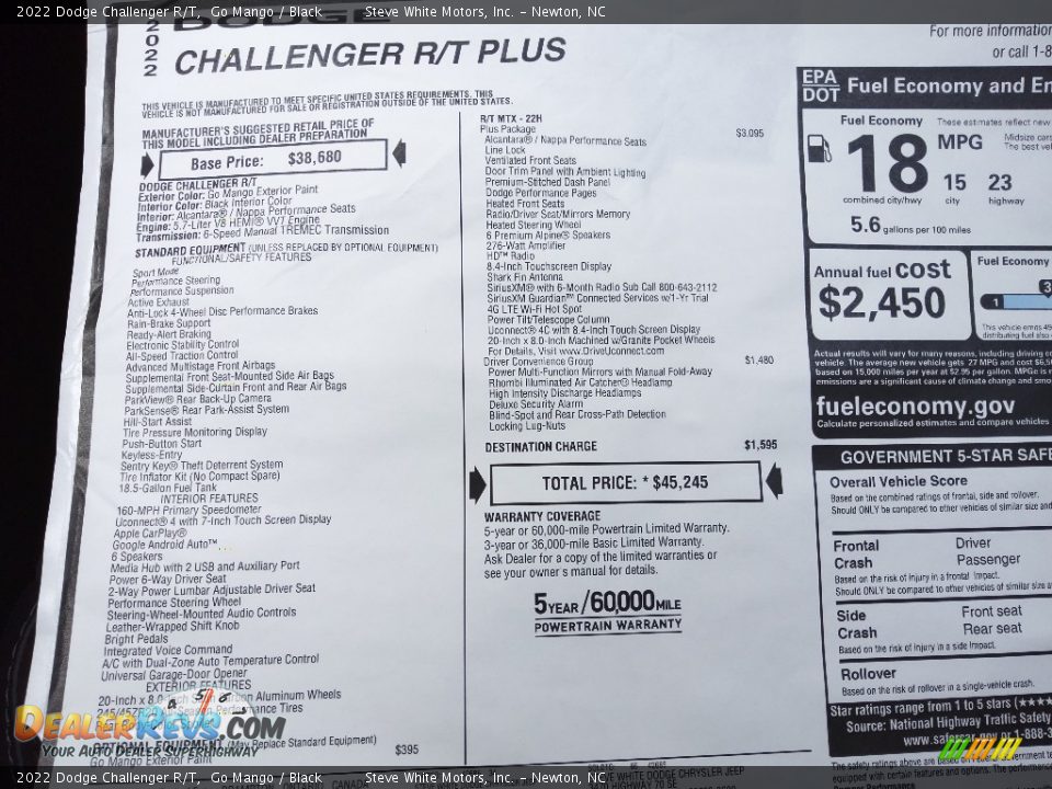 2022 Dodge Challenger R/T Go Mango / Black Photo #26
