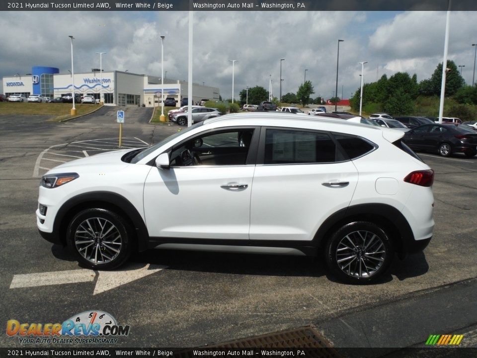 2021 Hyundai Tucson Limited AWD Winter White / Beige Photo #6