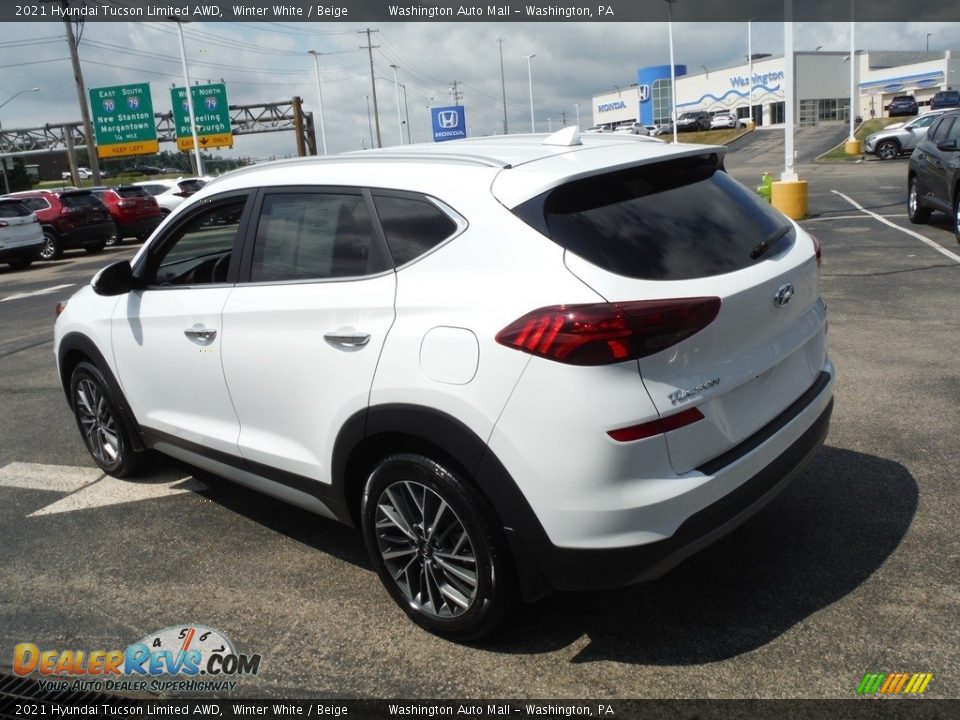 2021 Hyundai Tucson Limited AWD Winter White / Beige Photo #7