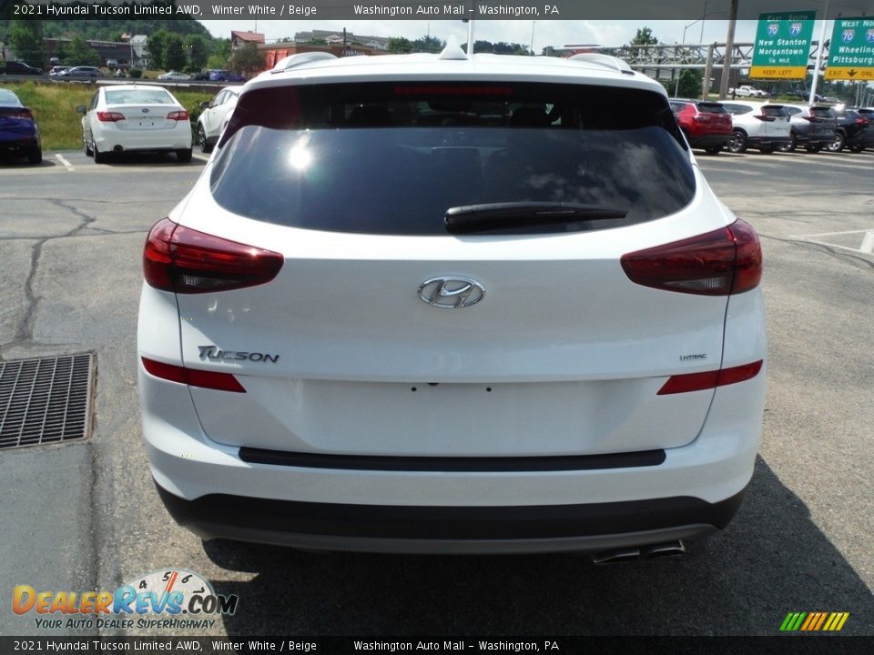 2021 Hyundai Tucson Limited AWD Winter White / Beige Photo #8