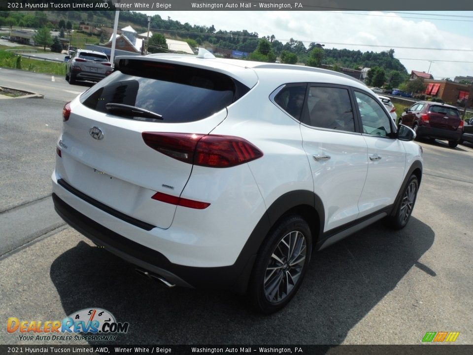 2021 Hyundai Tucson Limited AWD Winter White / Beige Photo #9