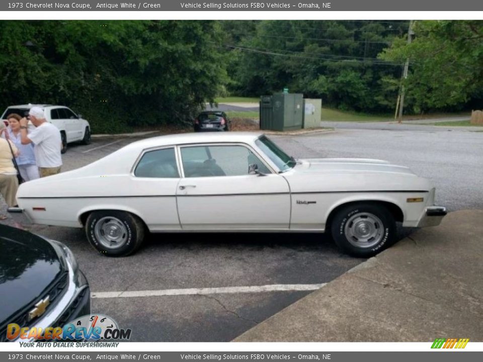 1973 Chevrolet Nova Coupe Antique White / Green Photo #1