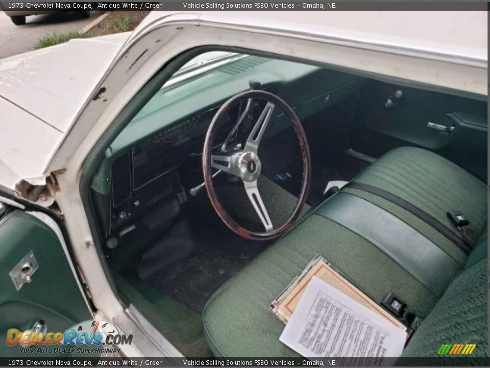 Green Interior - 1973 Chevrolet Nova Coupe Photo #5